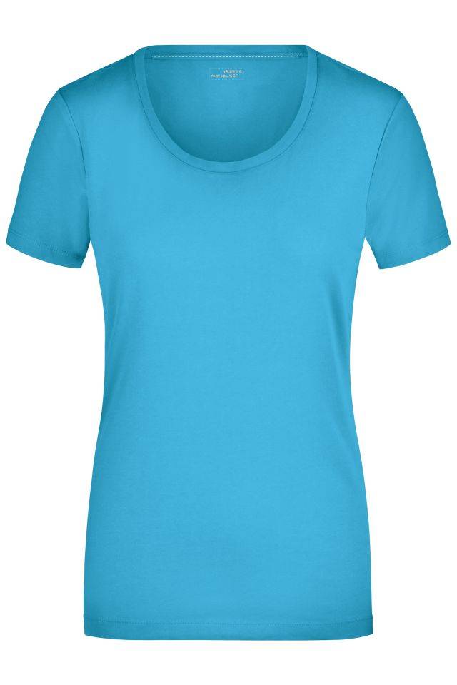 Ladies' Stretch Round-T T-Shirt aus weichem Elastic-Single-Jersey blau, Gr. XXL
