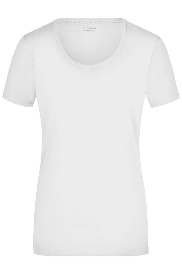 Ladies' Stretch Round-T T-Shirt aus weichem Elastic-Single-Jersey weiß, Gr. XXL
