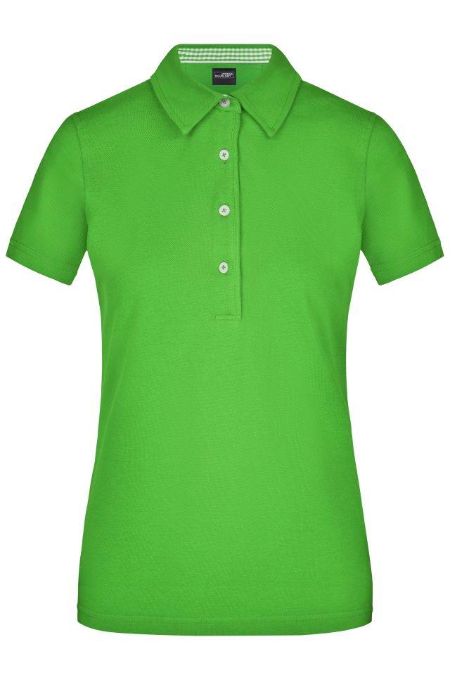 Ladies' Plain Polo Polo mit konfektioniertem Kragen grün/weiß, Gr. S