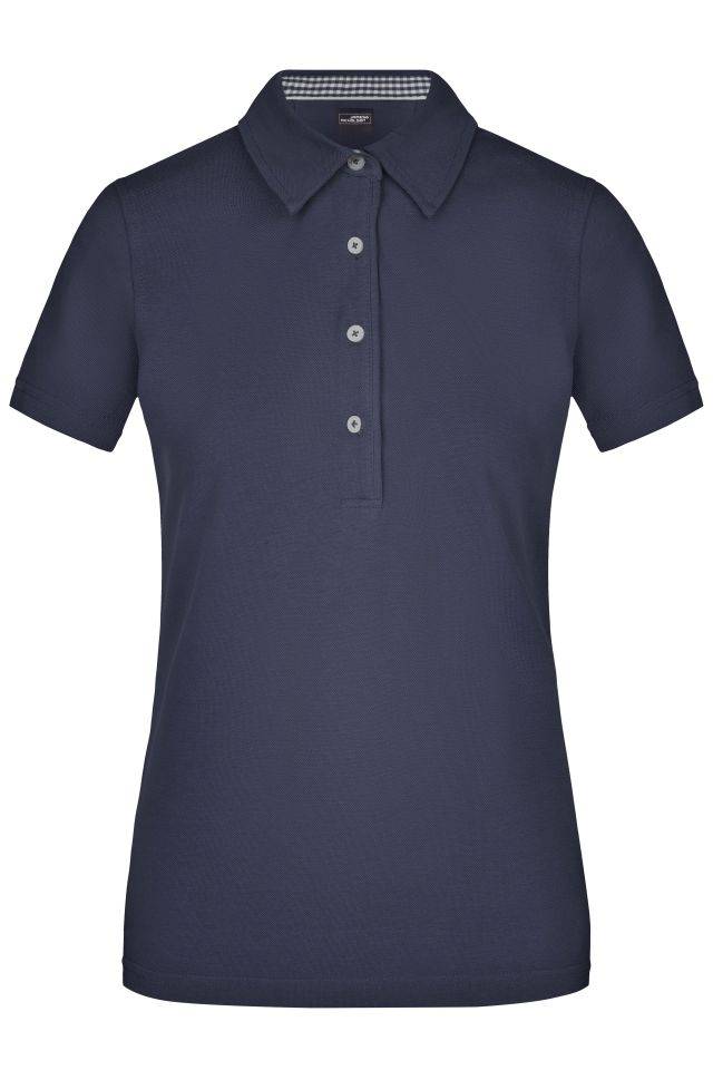 Ladies' Plain Polo Polo mit konfektioniertem Kragen blau/weiß, Gr. S