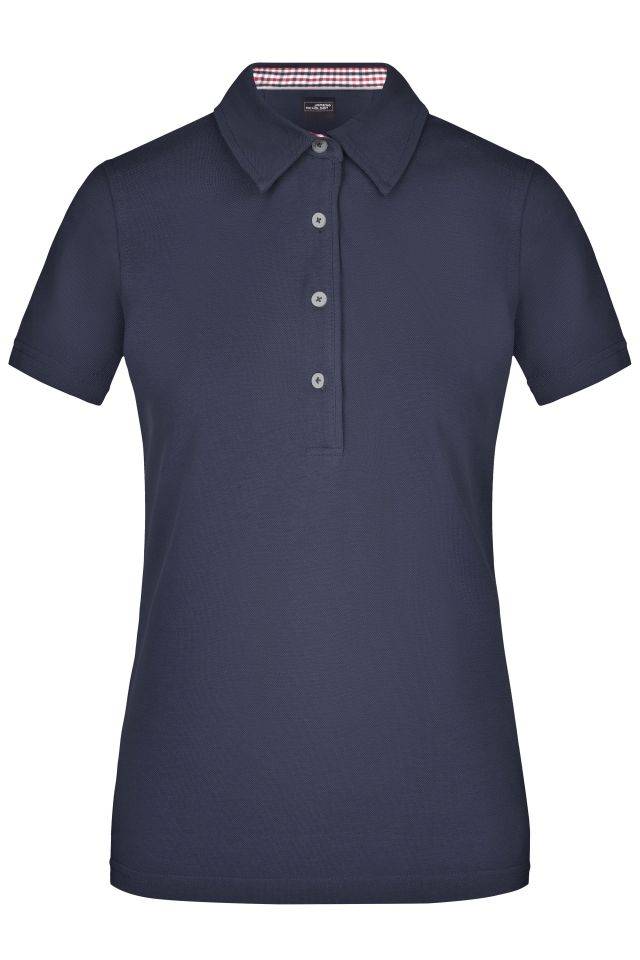 Ladies' Plain Polo Polo mit konfektioniertem Kragen blau/weiß/rot, Gr. L