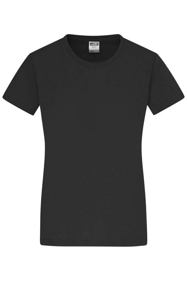Ladies' Slim Fit-T Figurbetontes Rundhals-T-Shirt schwarz, Gr. S