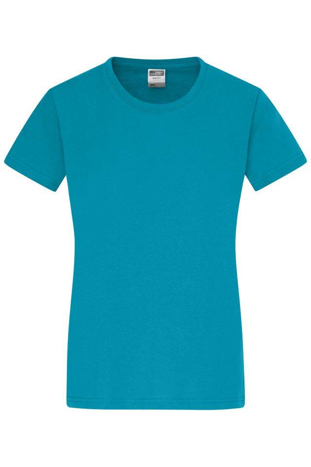 Ladies' Slim Fit-T Figurbetontes Rundhals-T-Shirt blau, Gr. M
