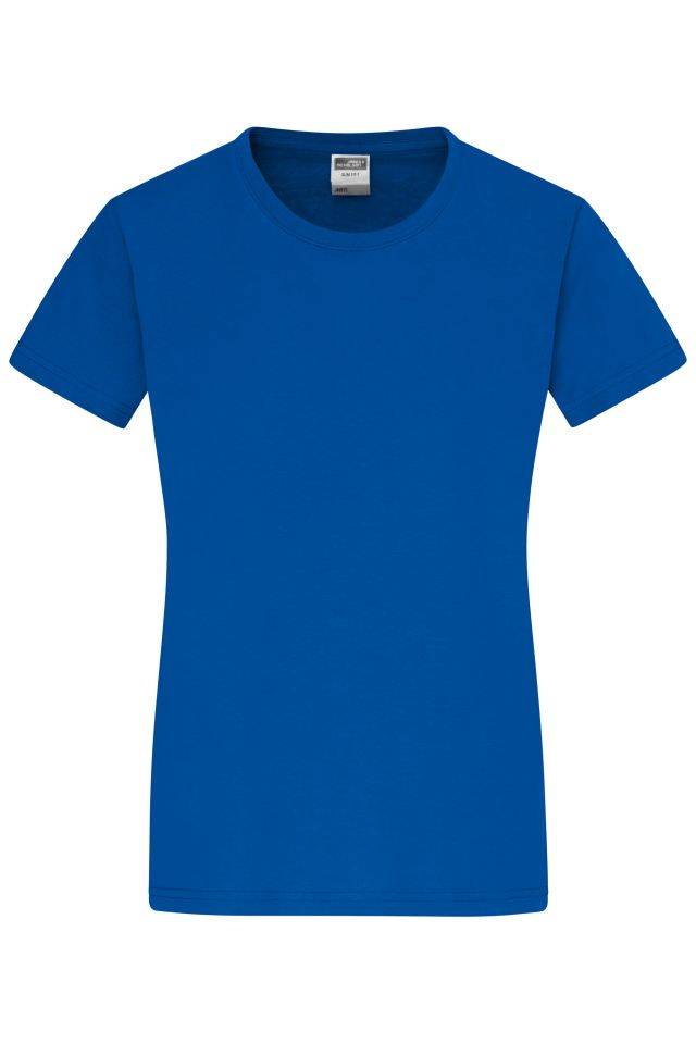 Ladies' Slim Fit-T Figurbetontes Rundhals-T-Shirt blau, Gr. XXL