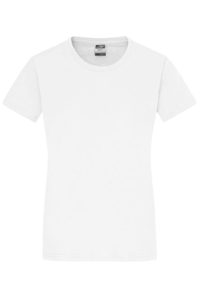 Ladies' Slim Fit-T Figurbetontes Rundhals-T-Shirt weiß, Gr. L