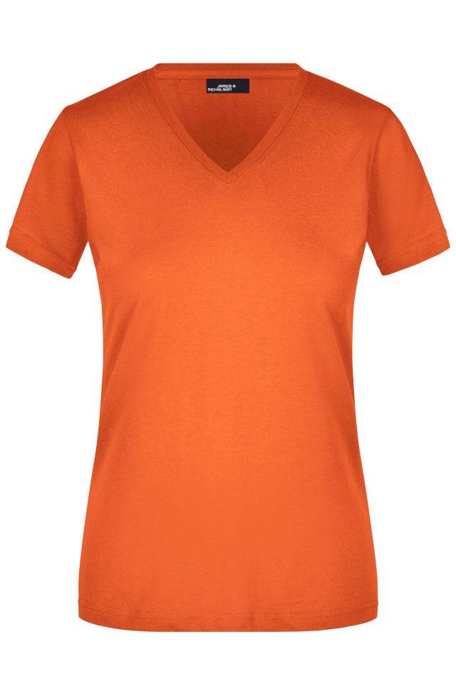 Ladies' Slim Fit V-T Figurbetontes V-Neck-T-Shirt orange, Gr. S