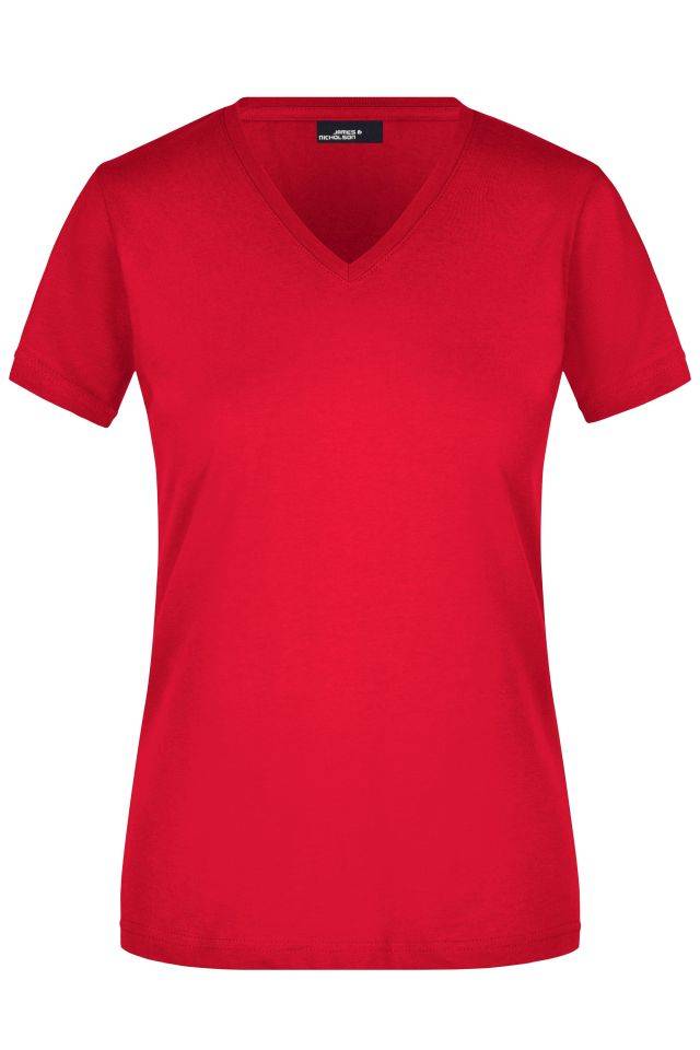 Ladies' Slim Fit V-T Figurbetontes V-Neck-T-Shirt rot, Gr. XXL
