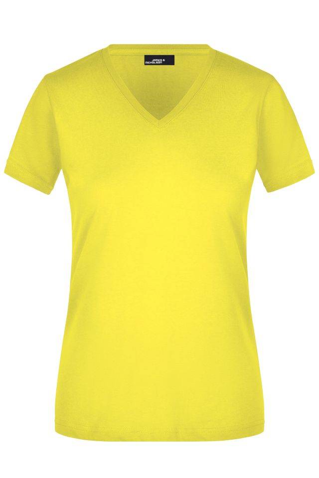 Ladies' Slim Fit V-T Figurbetontes V-Neck-T-Shirt gelb, Gr. S