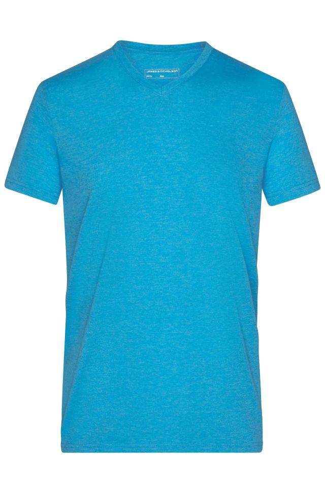 Men's Heather T-Shirt Modisches T-Shirt mit V-Ausschnitt blau, Gr. S