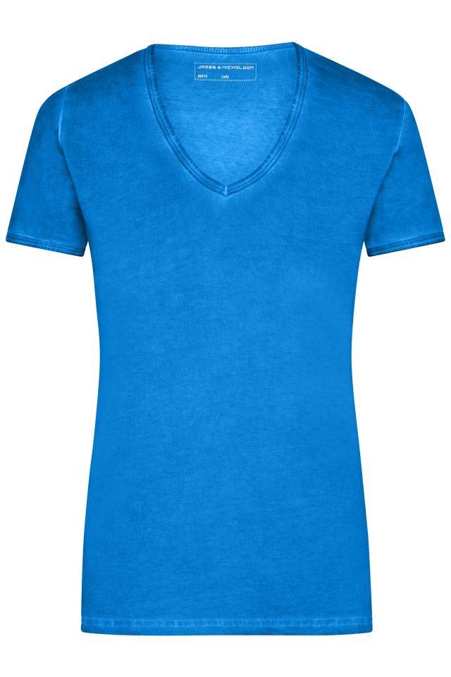 Ladies' Gipsy T-Shirt Trendiges T-Shirt mit V-Ausschnitt blau, Gr. M