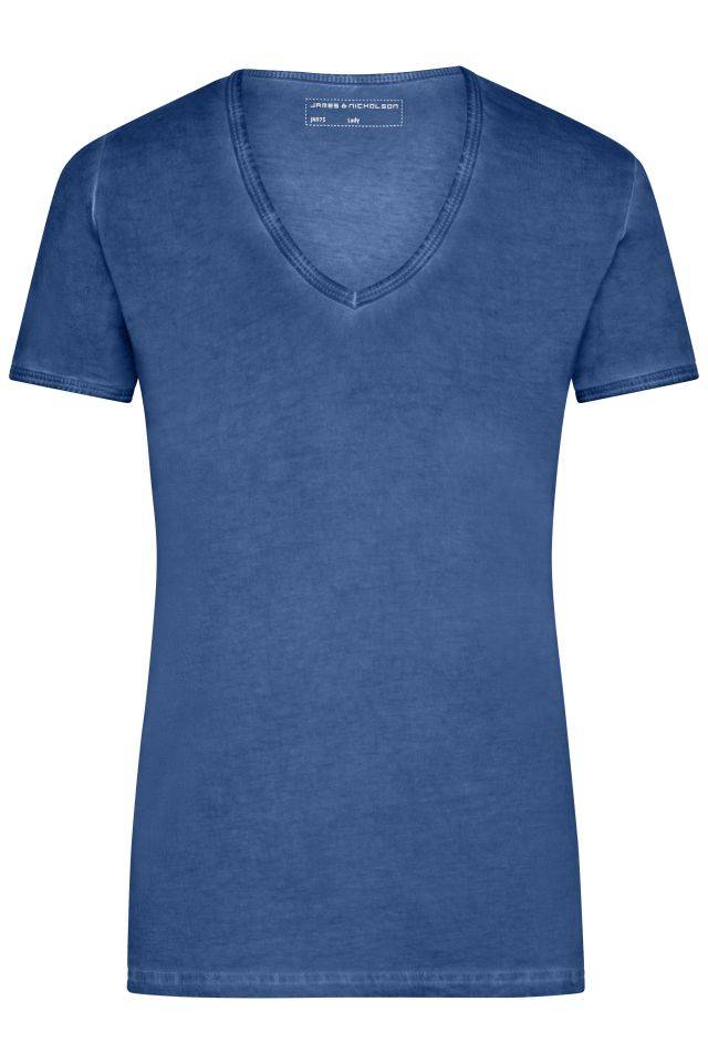 Ladies' Gipsy T-Shirt Trendiges T-Shirt mit V-Ausschnitt blau, Gr. S