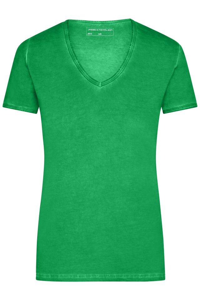 Ladies' Gipsy T-Shirt Trendiges T-Shirt mit V-Ausschnitt grün, Gr. S