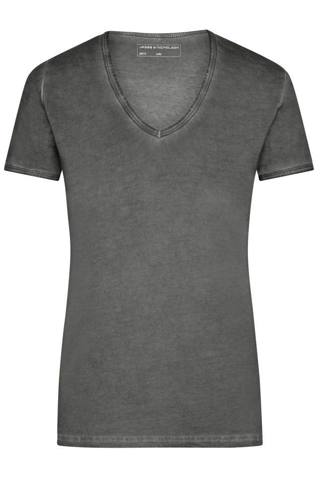 Ladies' Gipsy T-Shirt Trendiges T-Shirt mit V-Ausschnitt grau, Gr. XL