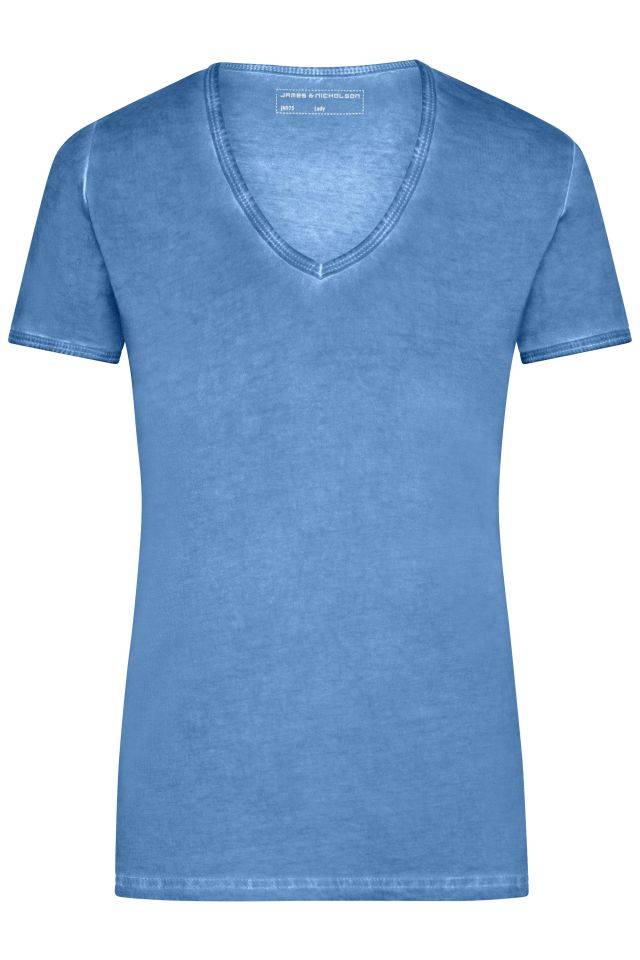Ladies' Gipsy T-Shirt Trendiges T-Shirt mit V-Ausschnitt blau, Gr. M