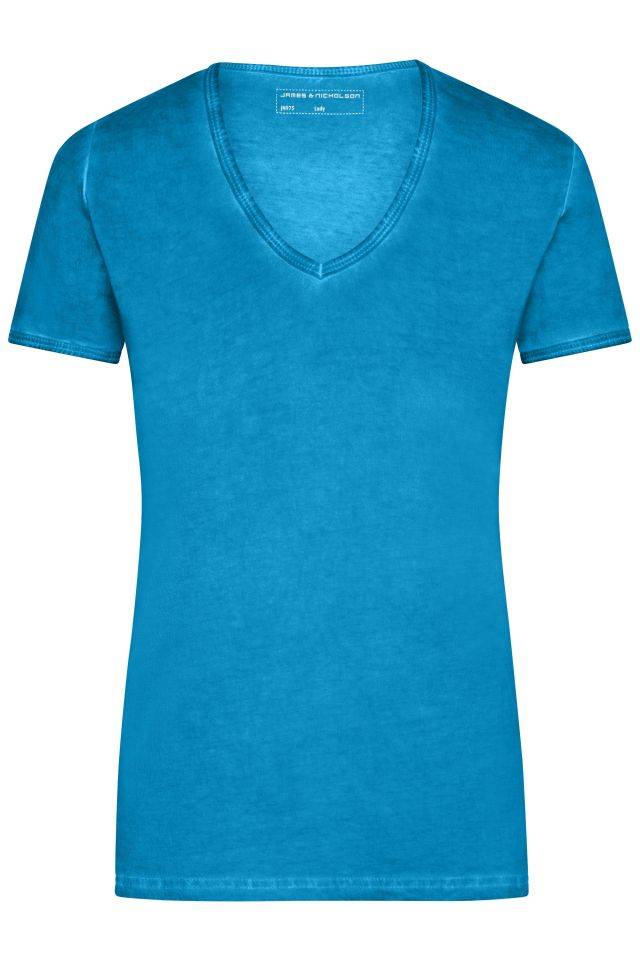 Ladies' Gipsy T-Shirt Trendiges T-Shirt mit V-Ausschnitt blau, Gr. XXL