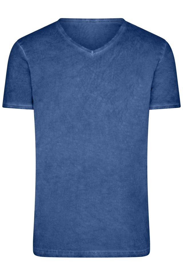 Men's Gipsy T-Shirt Trendiges T-Shirt mit V-Ausschnitt blau, Gr. L