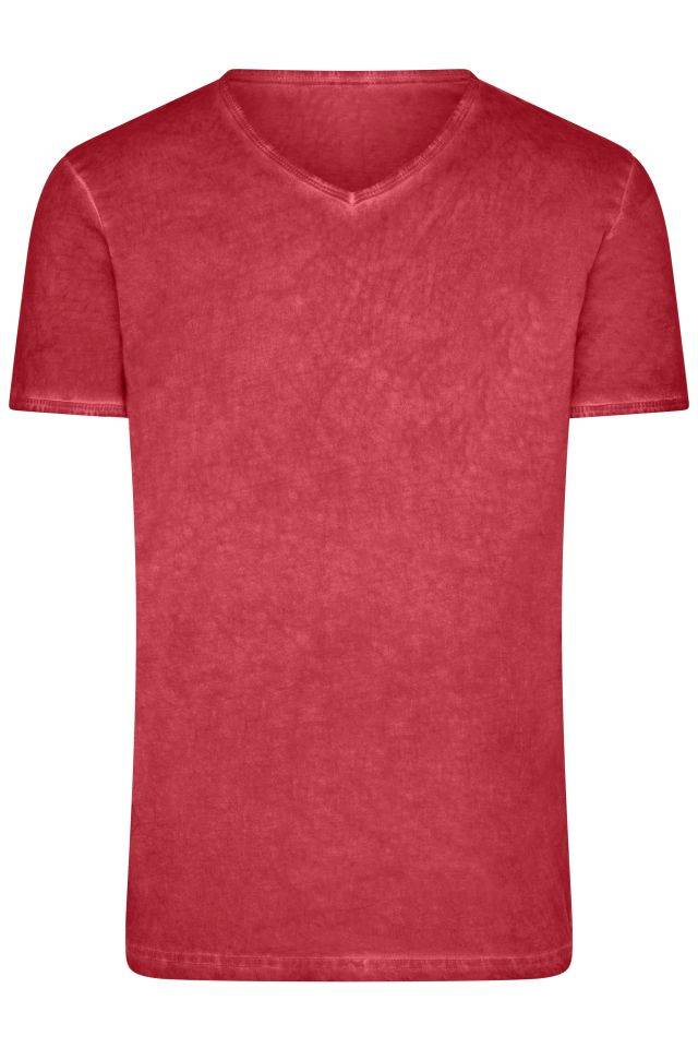 Men's Gipsy T-Shirt Trendiges T-Shirt mit V-Ausschnitt rot, Gr. XXL
