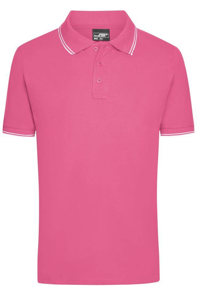 Men's Polo Polo in elastischer Piqué-Qualität pink, Gr. M
