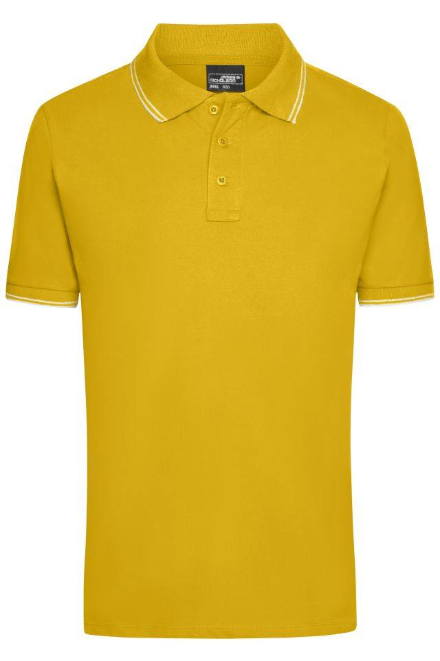 Men's Polo Polo in elastischer Piqué-Qualität gelb/weiß, Gr. S