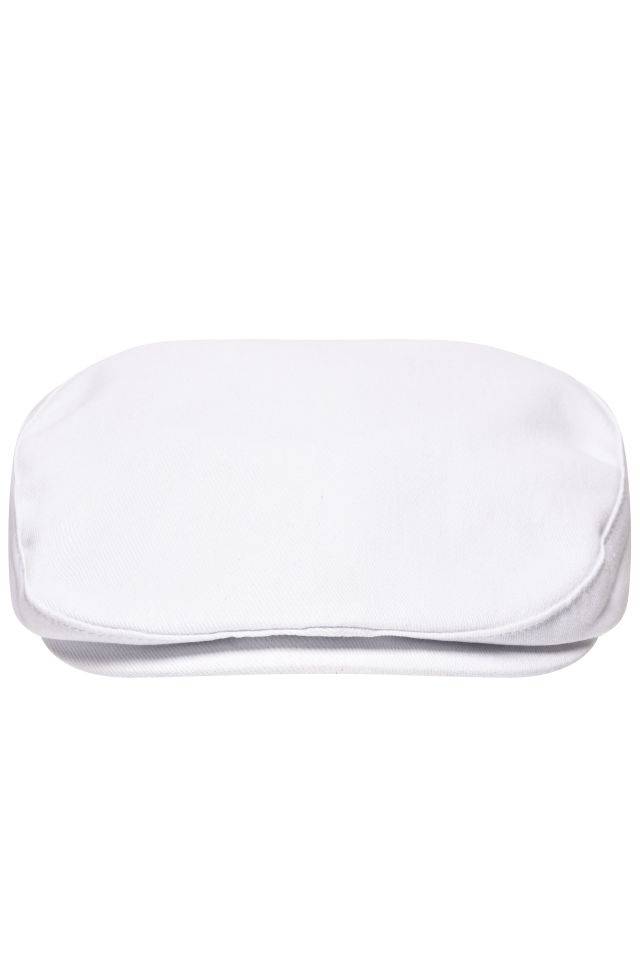 Cabrio Cap Flache Mütze mit Druckknopf am Schild weiß, Gr. one size