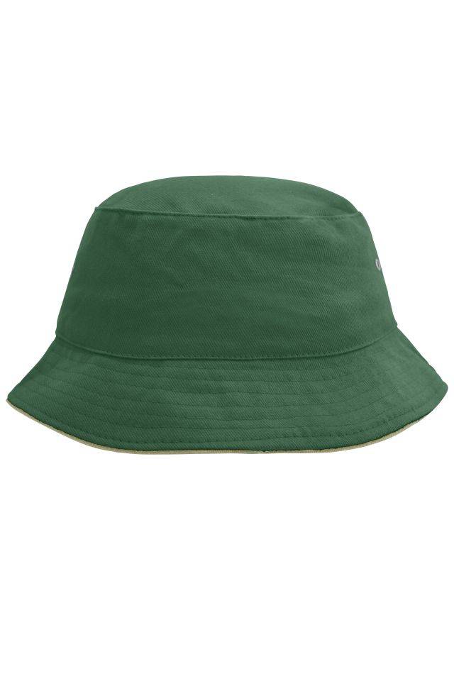 Fisherman Piping Hat Trendiger Hut aus weicher Baumwolle grün/braun, Gr. L/XL