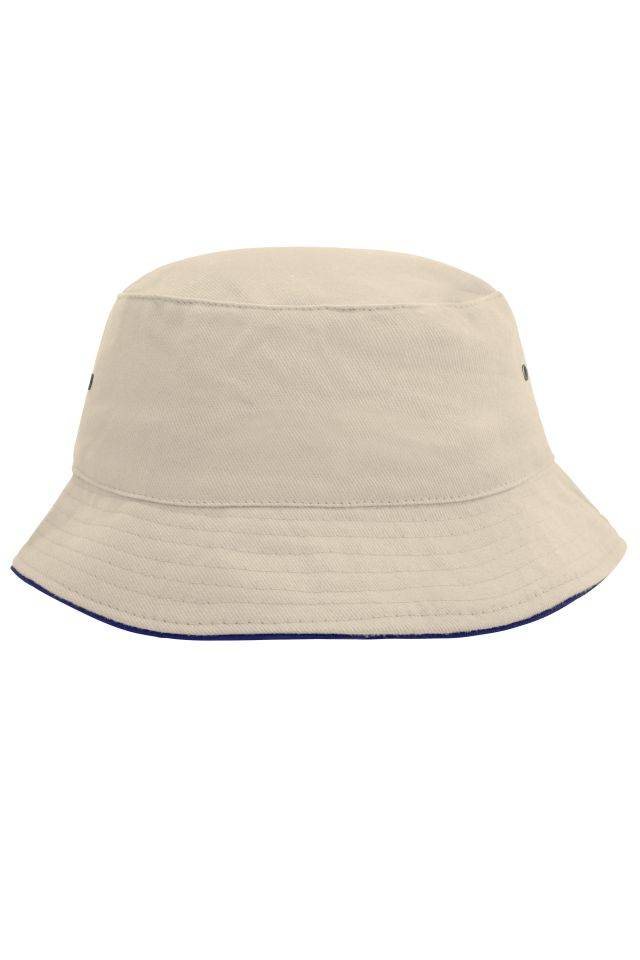 Fisherman Piping Hat Trendiger Hut aus weicher Baumwolle blau/braun, Gr. L/XL