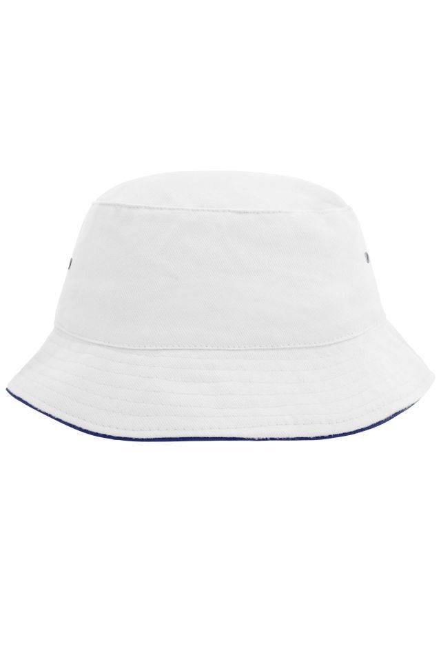 Fisherman Piping Hat Trendiger Hut aus weicher Baumwolle weiß/blau, Gr. L/XL