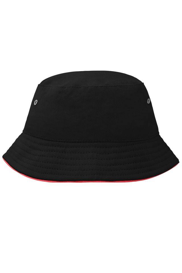 Fisherman Piping Hat for Kids Trendiger Kinderhut aus weicher Baumwolle schwarz/rot, Gr. one size