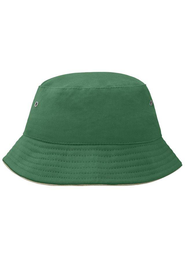 Fisherman Piping Hat for Kids Trendiger Kinderhut aus weicher Baumwolle grün/braun, Gr. one size