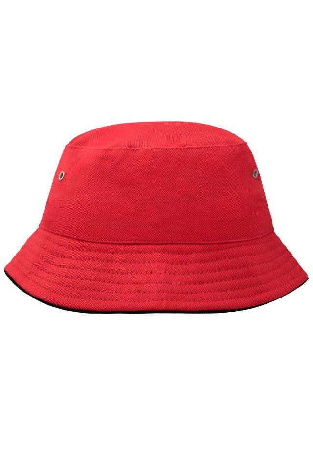 Fisherman Piping Hat for Kids Trendiger Kinderhut aus weicher Baumwolle schwarz/rot, Gr. one size