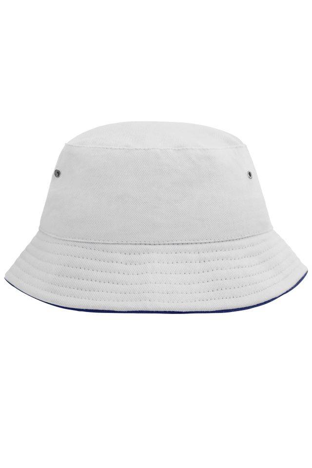 Fisherman Piping Hat for Kids Trendiger Kinderhut aus weicher Baumwolle weiß/blau, Gr. one size