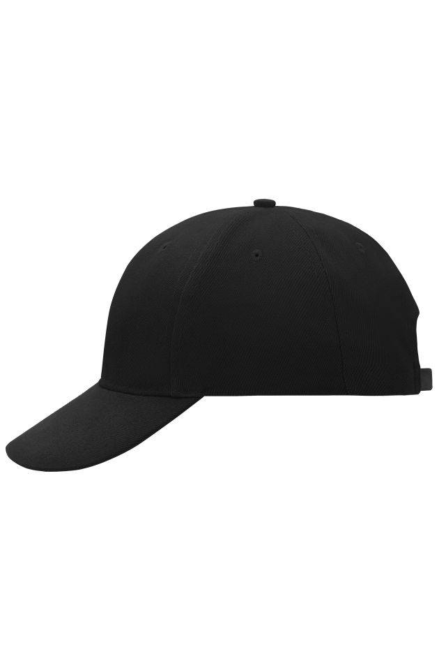 6 Panel Cap Laminated Klassisches Cap mit laminierten Frontpanels schwarz, Gr. one size