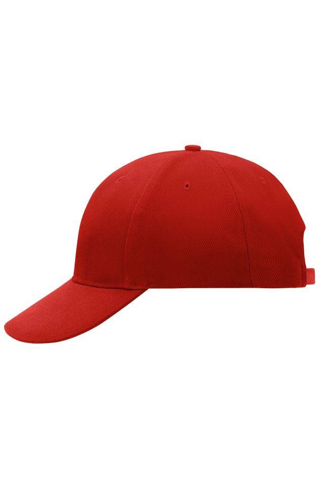 6 Panel Cap Laminated Klassisches Cap mit laminierten Frontpanels rot, Gr. one size