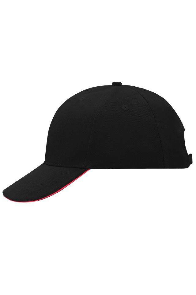 6 Panel Sandwich Cap Sandwich Cap in zahlreichen Farbvarianten schwarz/rot, Gr. one size