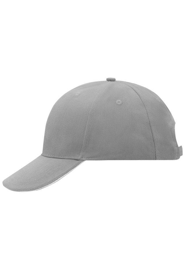 6 Panel Sandwich Cap Sandwich Cap in zahlreichen Farbvarianten weiß/grau, Gr. one size