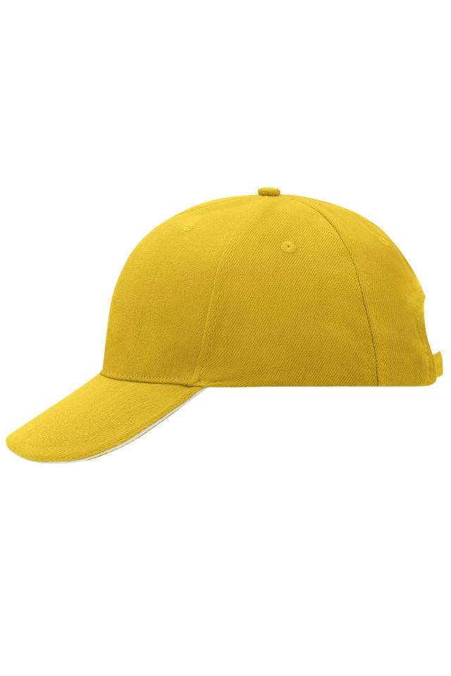 6 Panel Sandwich Cap Sandwich Cap in zahlreichen Farbvarianten gelb/weiß, Gr. one size