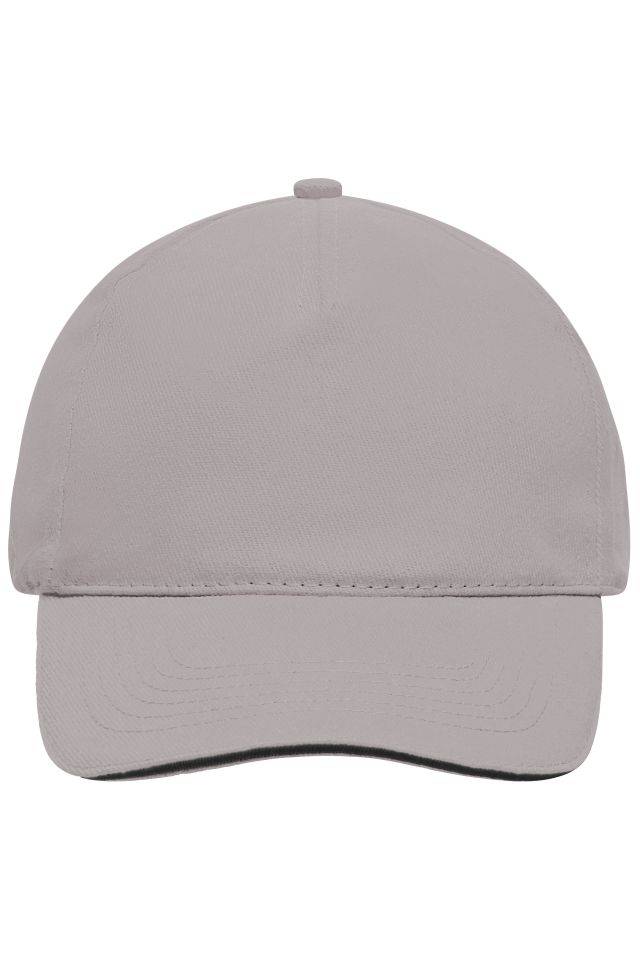 5 Panel Sandwich Cap 5 Panel Cap mit kontrastfarbigem Sandwich schwarz/grau, Gr. one size