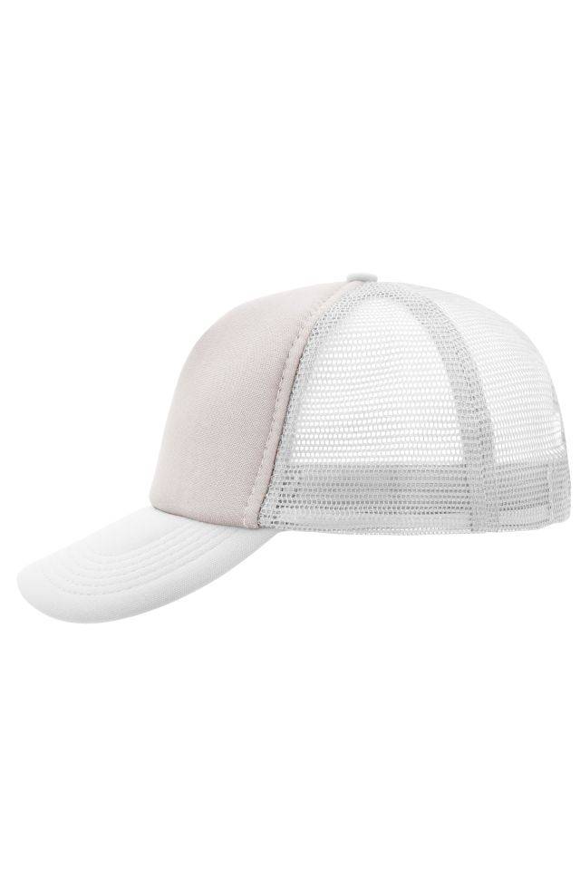 5 Panel Polyester Mesh Cap Trendiges 5 Panel Mesh Cap in zahlreichen Farbvarianten grau/weiß, Gr. one size
