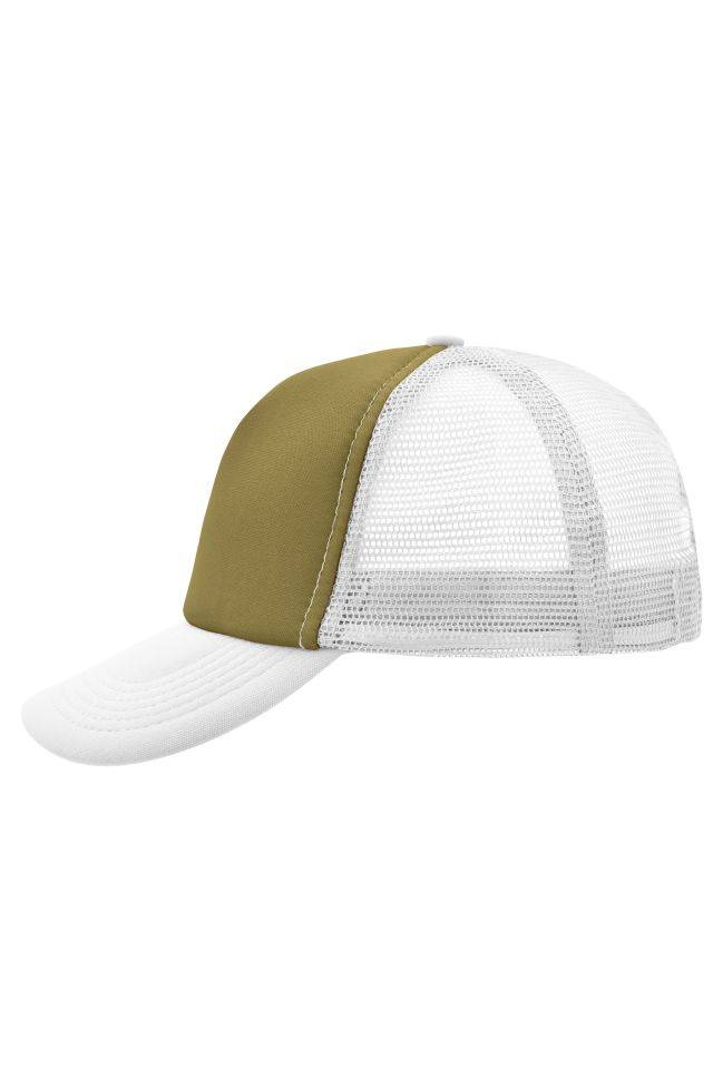 5 Panel Polyester Mesh Cap Trendiges 5 Panel Mesh Cap in zahlreichen Farbvarianten grün/weiß/oliv, Gr. one size
