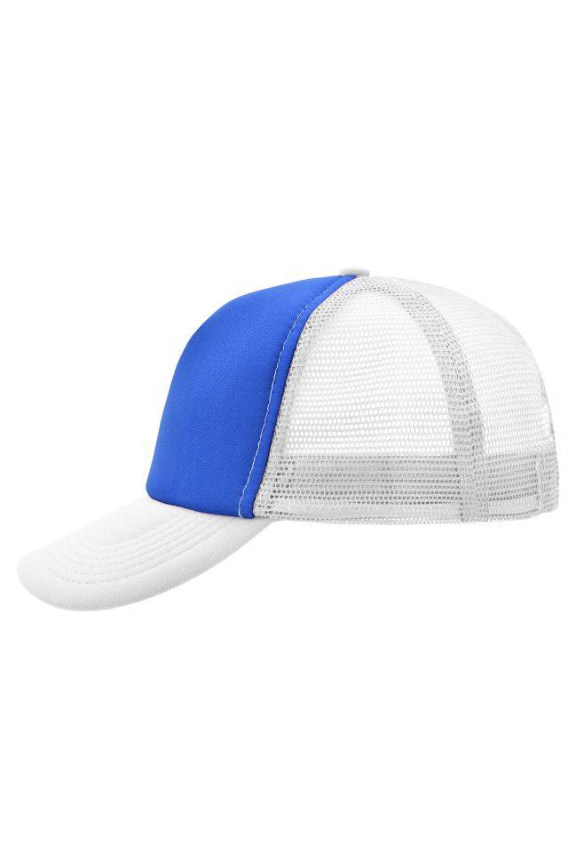 5 Panel Polyester Mesh Cap Trendiges 5 Panel Mesh Cap in zahlreichen Farbvarianten weiß/blau, Gr. one size