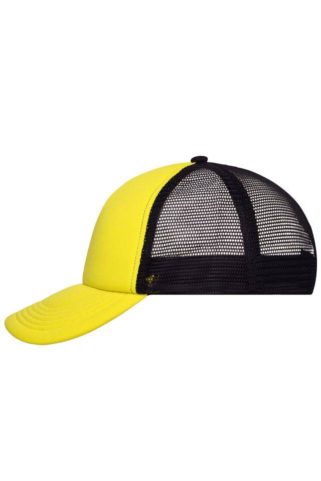 5 Panel Polyester Mesh Cap Trendiges 5 Panel Mesh Cap in zahlreichen Farbvarianten gelb/schwarz, Gr. one size
