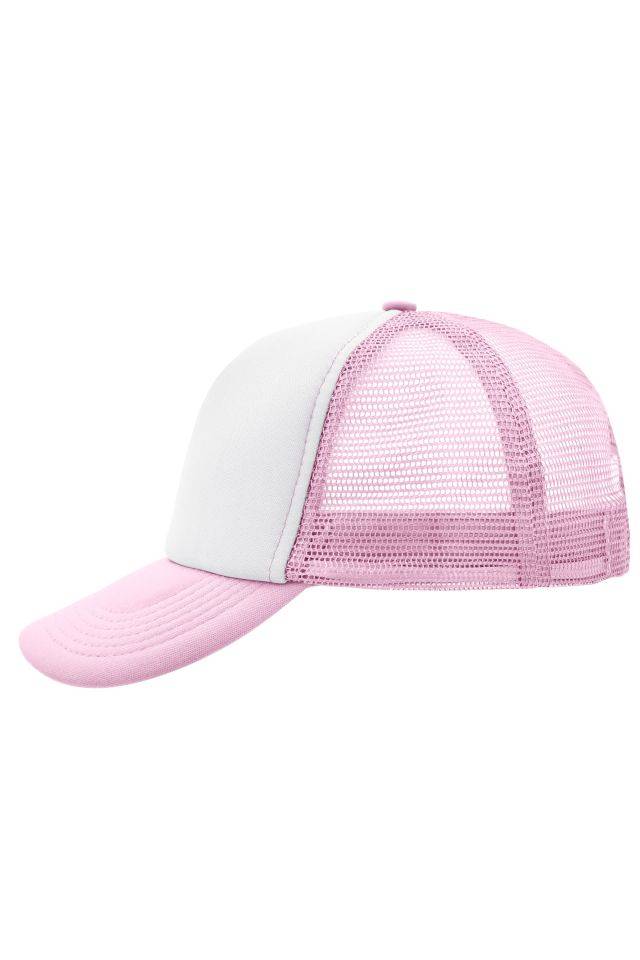 5 Panel Polyester Mesh Cap Trendiges 5 Panel Mesh Cap in zahlreichen Farbvarianten weiß/pink, Gr. one size