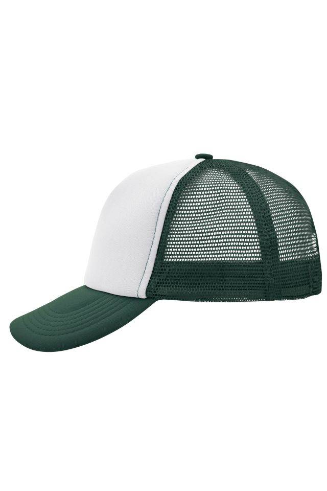 5 Panel Polyester Mesh Cap Trendiges 5 Panel Mesh Cap in zahlreichen Farbvarianten weiß/grün, Gr. one size