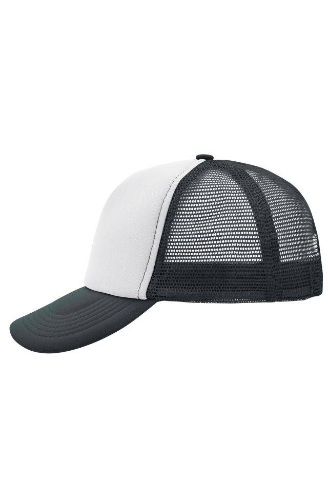 5 Panel Polyester Mesh Cap Trendiges 5 Panel Mesh Cap in zahlreichen Farbvarianten weiß/grau, Gr. one size