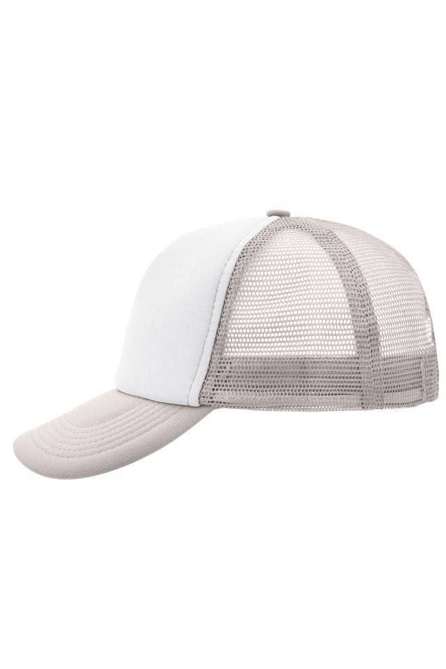 5 Panel Polyester Mesh Cap Trendiges 5 Panel Mesh Cap in zahlreichen Farbvarianten weiß/grau, Gr. one size