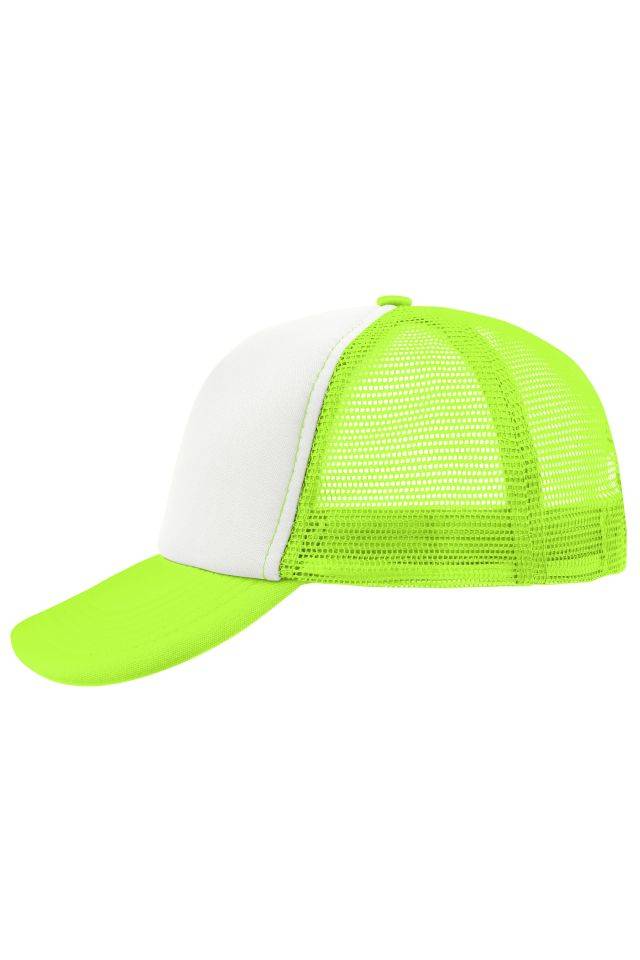 5 Panel Polyester Mesh Cap Trendiges 5 Panel Mesh Cap in zahlreichen Farbvarianten weiß/gelb/neon, Gr. one size