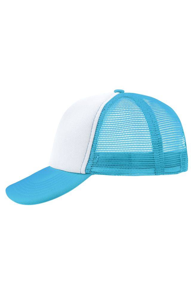 5 Panel Polyester Mesh Cap Trendiges 5 Panel Mesh Cap in zahlreichen Farbvarianten weiß/blau, Gr. one size