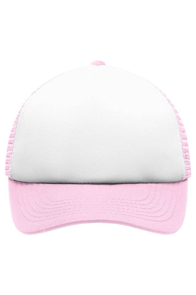 5 Panel Polyester Mesh Cap for Kids Trendiges 5 Panel Mesh Cap in zahlreichen Farbvarianten weiß/pink, Gr. one size