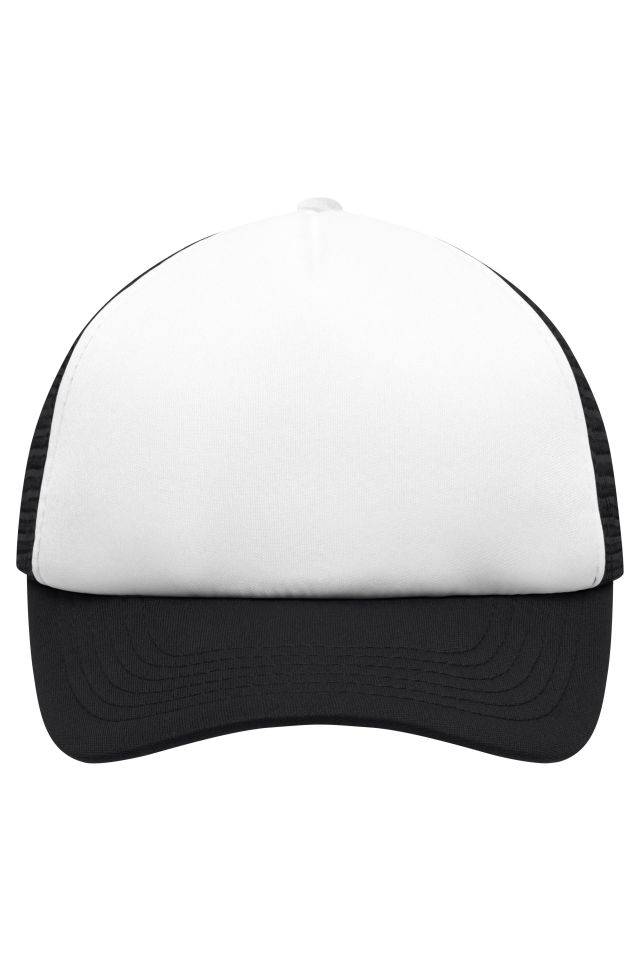 5 Panel Polyester Mesh Cap for Kids Trendiges 5 Panel Mesh Cap in zahlreichen Farbvarianten weiß/schwarz, Gr. one size