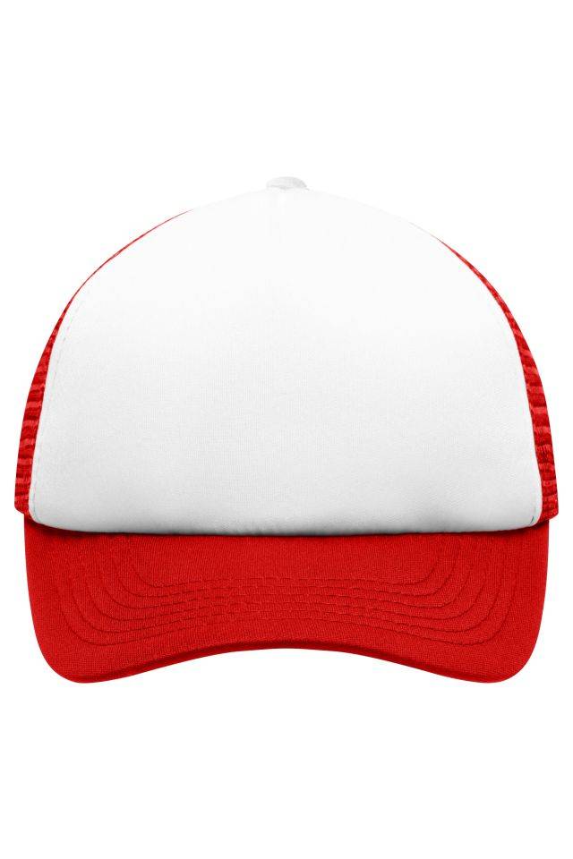 5 Panel Polyester Mesh Cap for Kids Trendiges 5 Panel Mesh Cap in zahlreichen Farbvarianten weiß/rot, Gr. one size